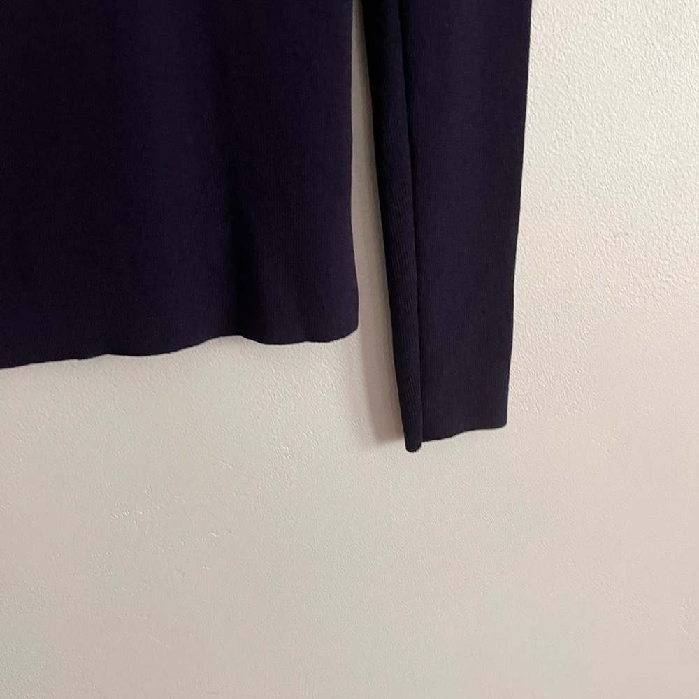 Julio ColorBlock Purple Blue Viscose Blend Long Sleeve Sweater Pullover - Picture 9 of 11